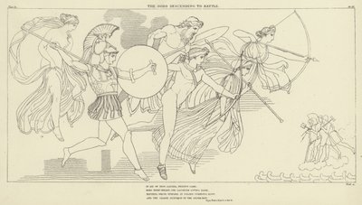 Les Dieux descendant au combat - John Flaxman